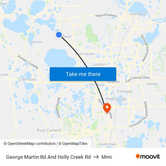 George Martin Rd And Holly Creek Rd to Mmi map