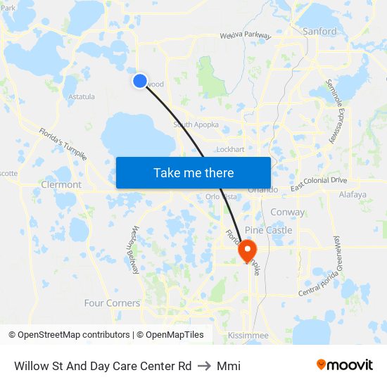 Willow St And Day Care Center Rd to Mmi map