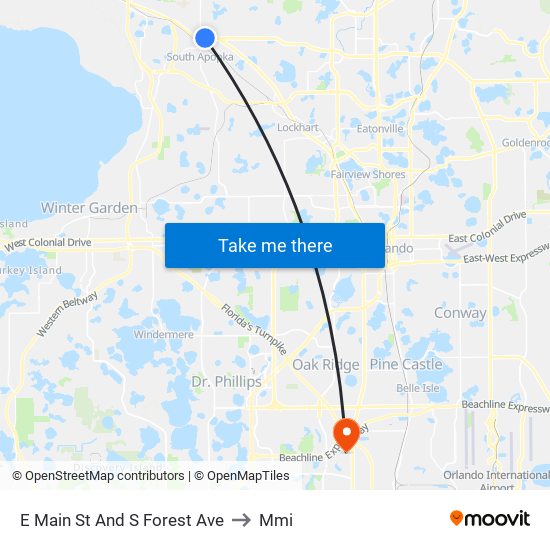 E Main St And S Forest Ave to Mmi map