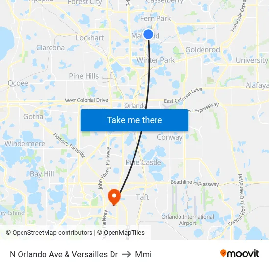 N Orlando Ave & Versailles Dr to Mmi map