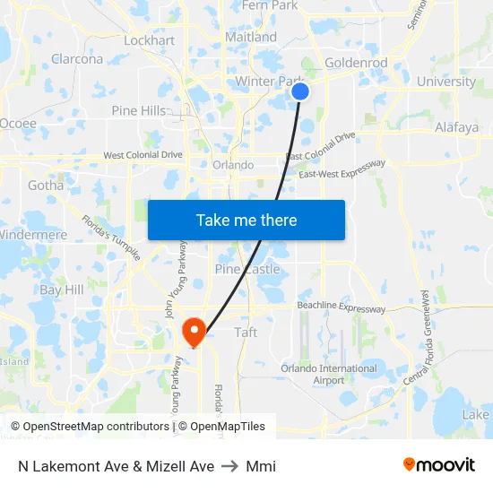N Lakemont Ave & Mizell Ave to Mmi map