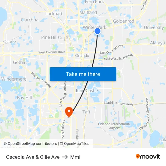 Osceola Ave & Ollie Ave to Mmi map
