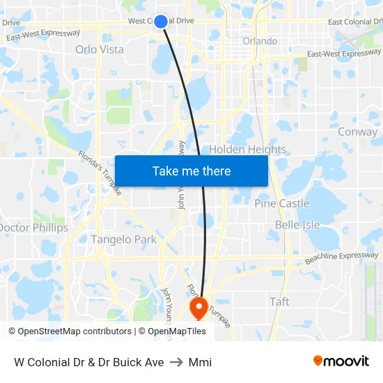 W Colonial Dr & Dr Buick Ave to Mmi map