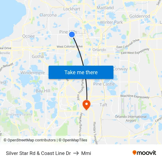 Silver Star Rd & Coast Line Dr to Mmi map