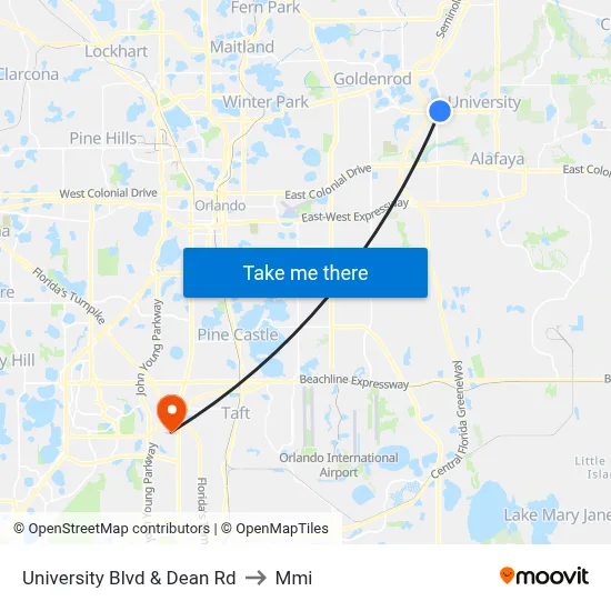 University Blvd & Dean Rd to Mmi map