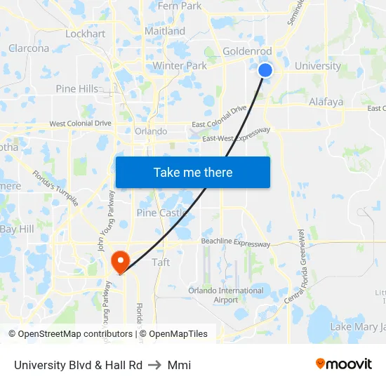 University Blvd & Hall Rd to Mmi map