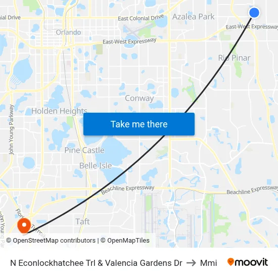 N Econlockhatchee Trl & Valencia Gardens Dr to Mmi map