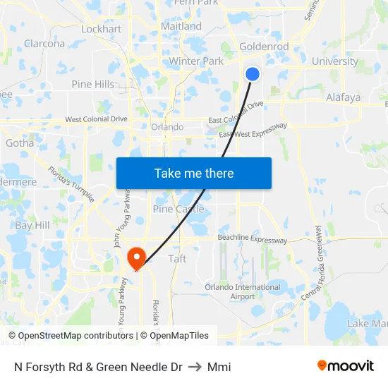 N Forsyth Rd & Green Needle Dr to Mmi map