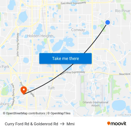 Curry Ford Rd & Goldenrod Rd to Mmi map