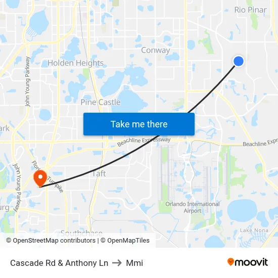 Cascade Rd & Anthony Ln to Mmi map