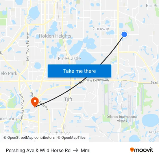 Pershing Ave & Wild Horse Rd to Mmi map