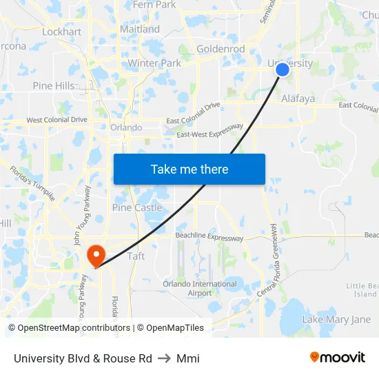University Blvd & Rouse Rd to Mmi map