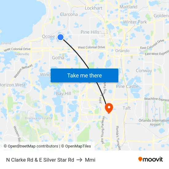 N Clarke Rd & E Silver Star Rd to Mmi map