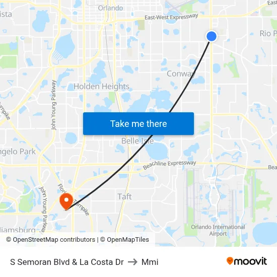 S Semoran Blvd & La Costa Dr to Mmi map