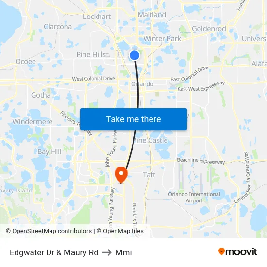 Edgwater Dr & Maury Rd to Mmi map