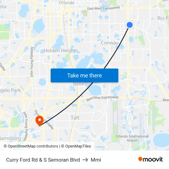 Curry Ford Rd & S Semoran Blvd to Mmi map