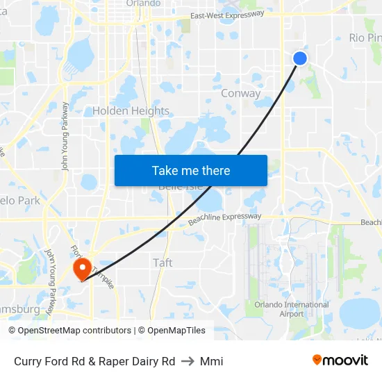 Curry Ford Rd & Raper Dairy Rd to Mmi map