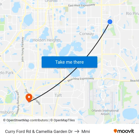 Curry Ford Rd & Camellia Garden Dr to Mmi map