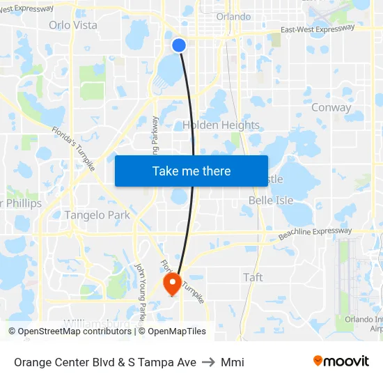 Orange Center Blvd & S Tampa Ave to Mmi map