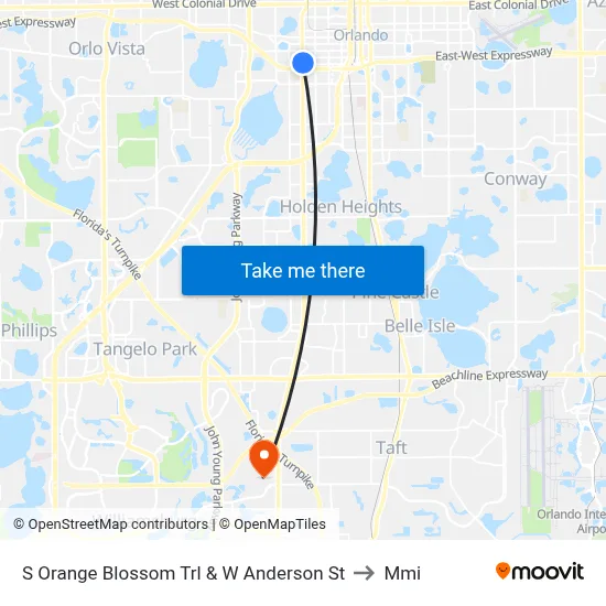 S Orange Blossom Trl & W Anderson St to Mmi map