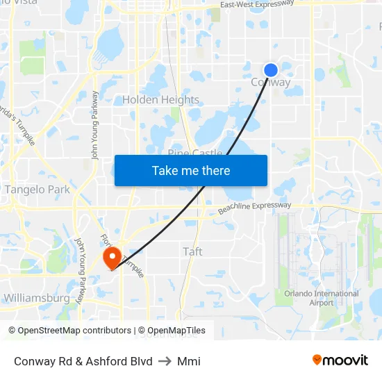 Conway Rd & Ashford Blvd to Mmi map