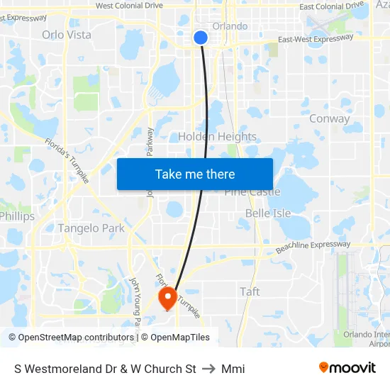 S Westmoreland Dr & W Church St to Mmi map