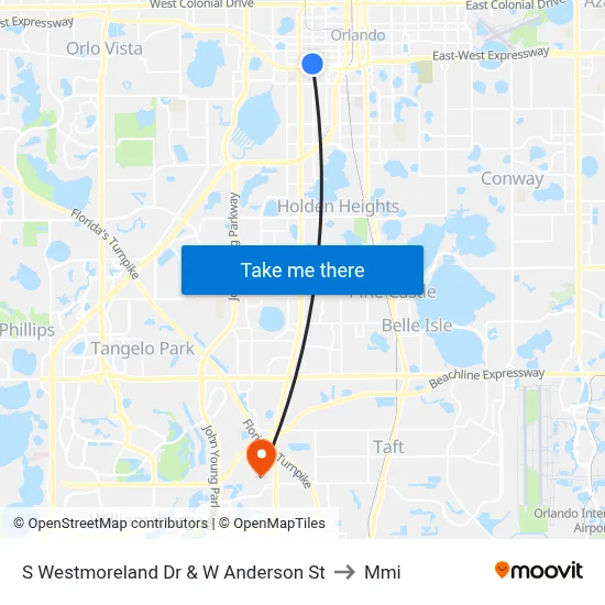 S Westmoreland Dr & W Anderson St to Mmi map
