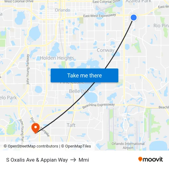S Oxalis Ave & Appian Way to Mmi map