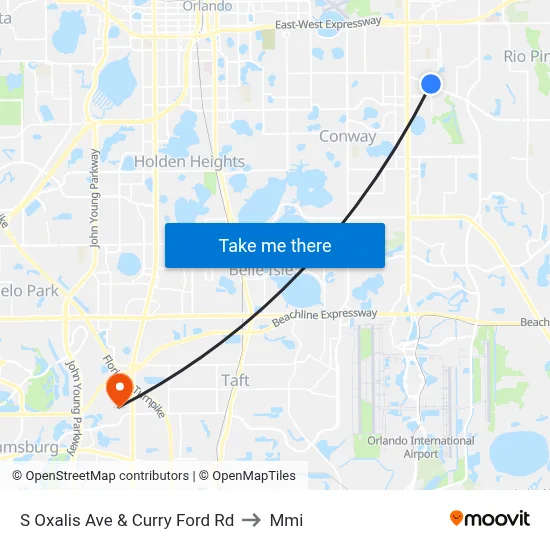 S Oxalis Ave & Curry Ford Rd to Mmi map