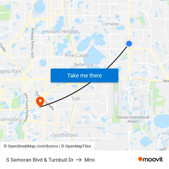 S Semoran Blvd & Turnbull Dr to Mmi map