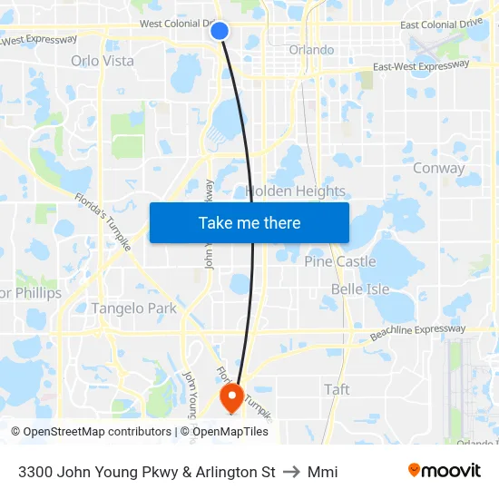 3300 John Young Pkwy & Arlington St to Mmi map