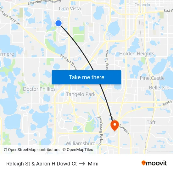 Raleigh St & Aaron H Dowd Ct to Mmi map