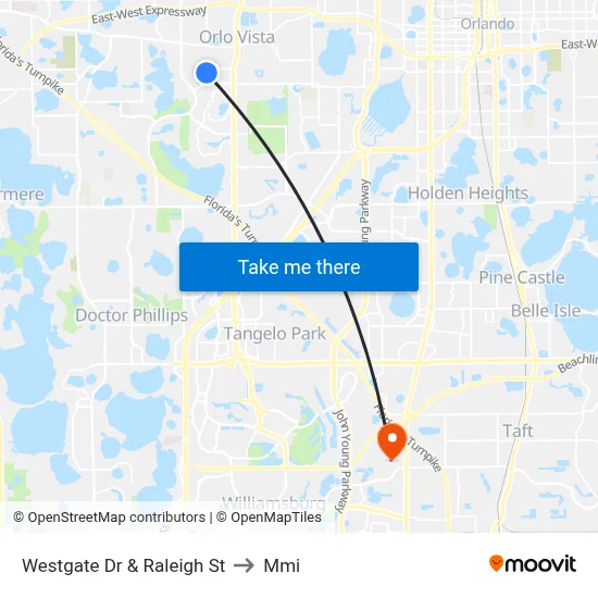 Westgate Dr & Raleigh St to Mmi map