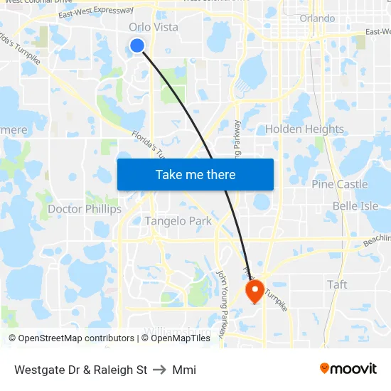 Westgate Dr & Raleigh St to Mmi map