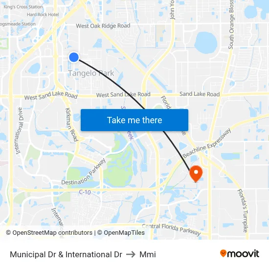 Municipal Dr & International Dr to Mmi map