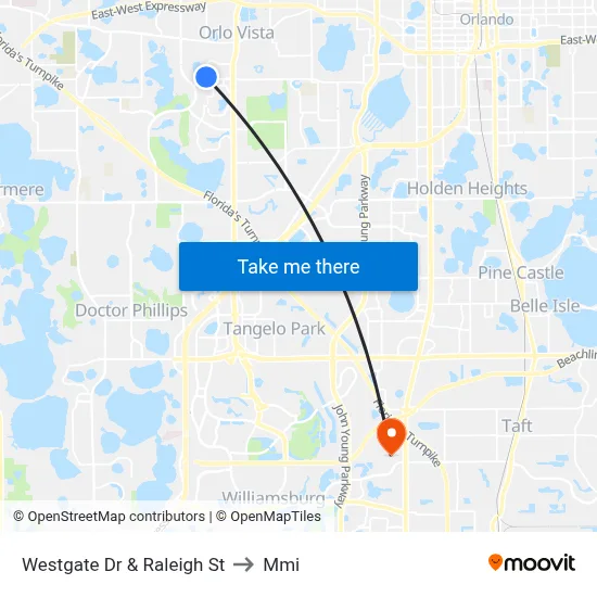 Westgate Dr & Raleigh St to Mmi map