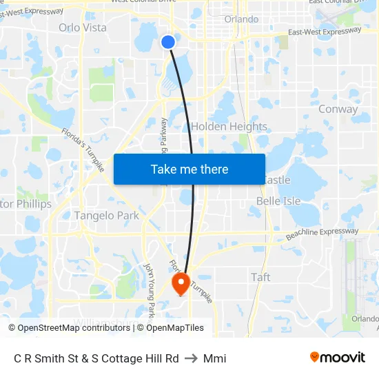 C R Smith St & S Cottage Hill Rd to Mmi map