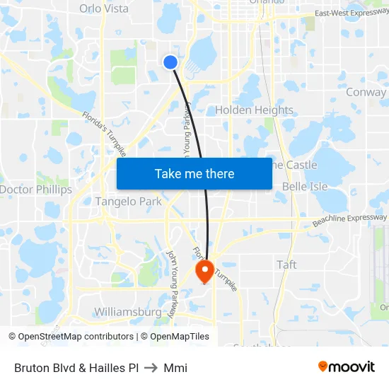 Bruton Blvd & Hailles Pl to Mmi map