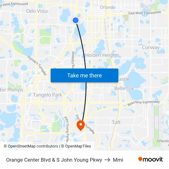 Orange Center Blvd & S John Young Pkwy to Mmi map