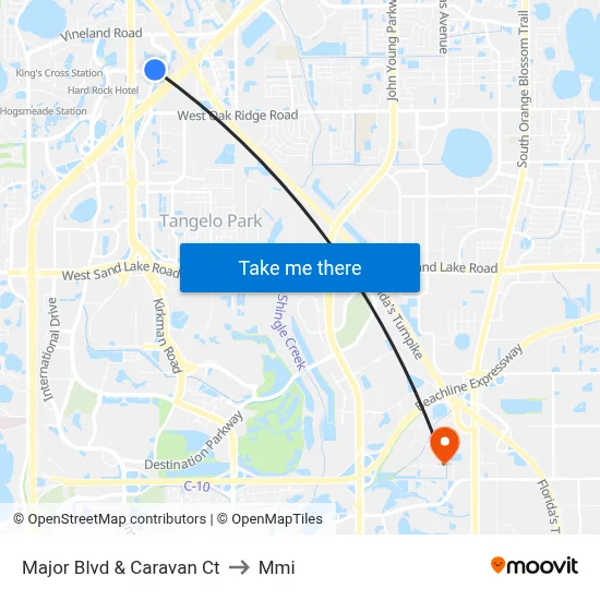Major Blvd & Caravan Ct to Mmi map