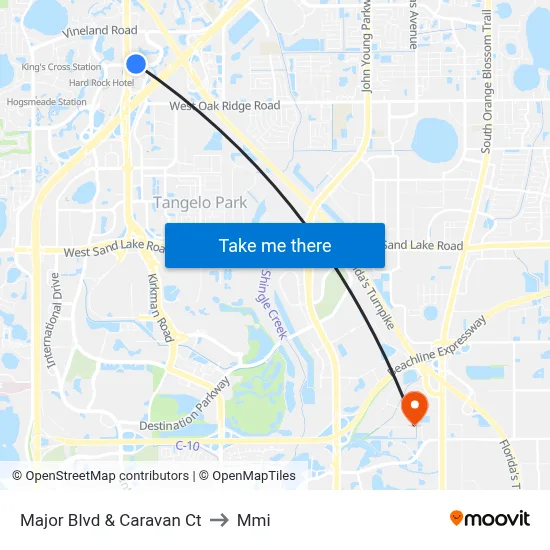 Major Blvd & Caravan Ct to Mmi map