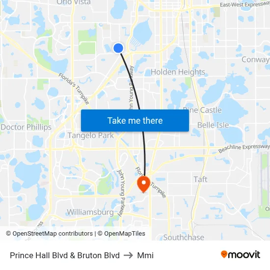 Prince Hall Blvd & Bruton Blvd to Mmi map