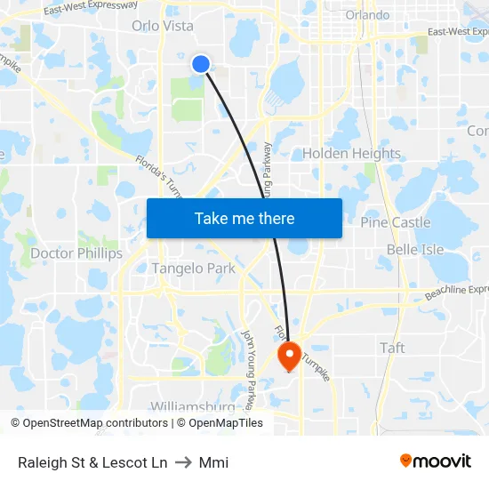 Raleigh St & Lescot Ln to Mmi map