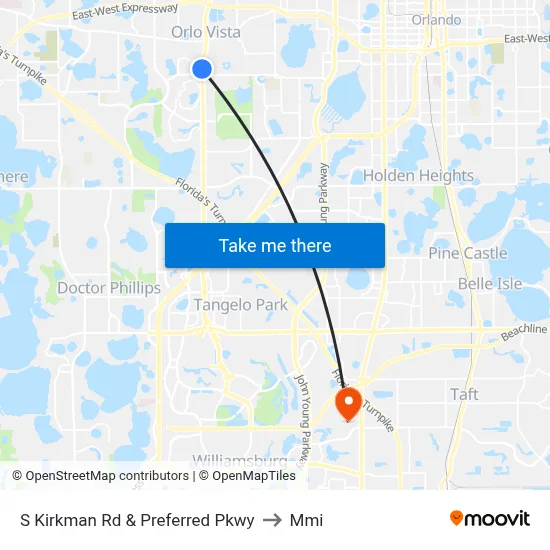 S Kirkman Rd & Preferred Pkwy to Mmi map