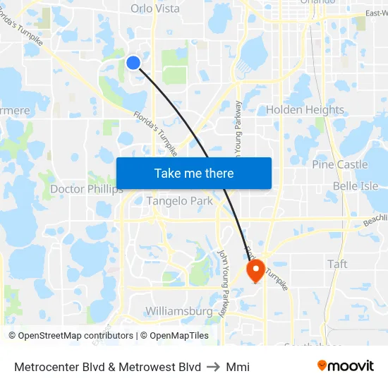 Metrocenter Blvd & Metrowest Blvd to Mmi map