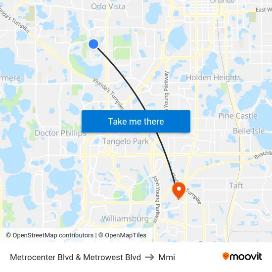 Metrocenter Blvd & Metrowest Blvd to Mmi map