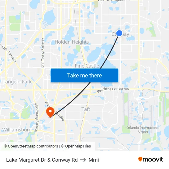 Lake Margaret Dr & Conway Rd to Mmi map