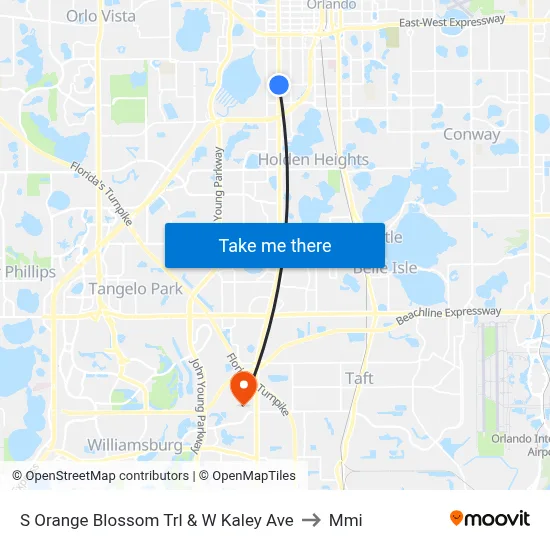 S Orange Blossom Trl & W Kaley Ave to Mmi map