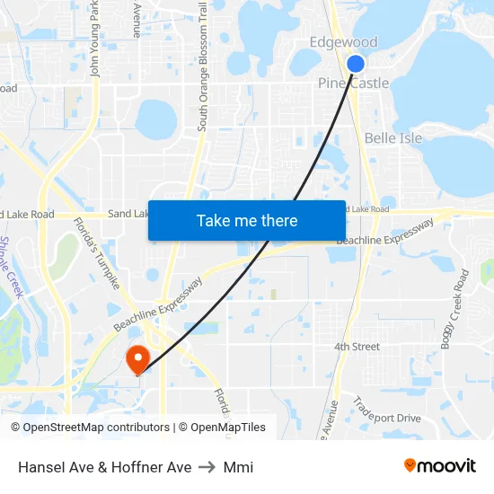 Hansel Ave & Hoffner Ave to Mmi map