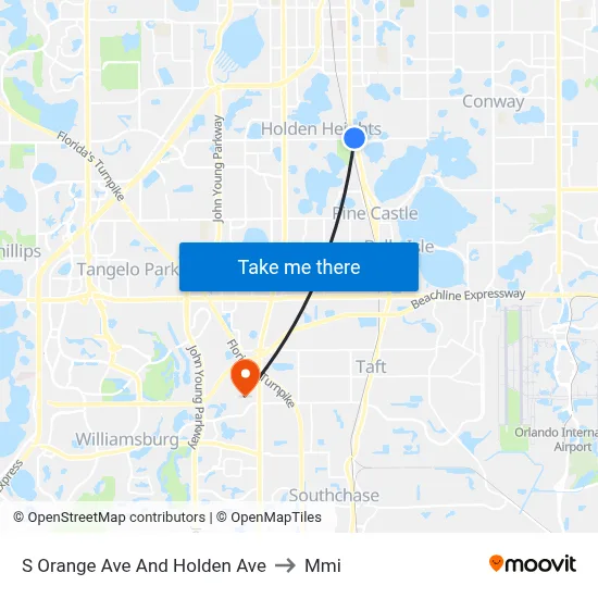 S Orange Ave And Holden Ave to Mmi map